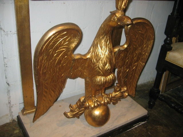 18th c. Imperial Russian Eagle Gold Leaf  Marble Top Console