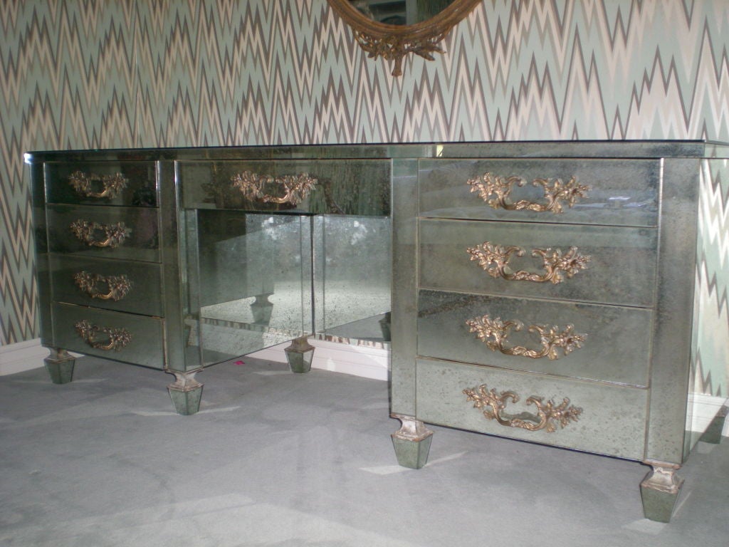 1950's Overscaled Important Mirrored Vanity