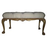 Antique 1920's Gilded Chippendale Style Bench