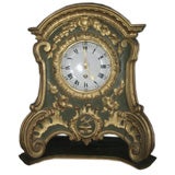 18th c. French Painted and Partial Gilt Clock