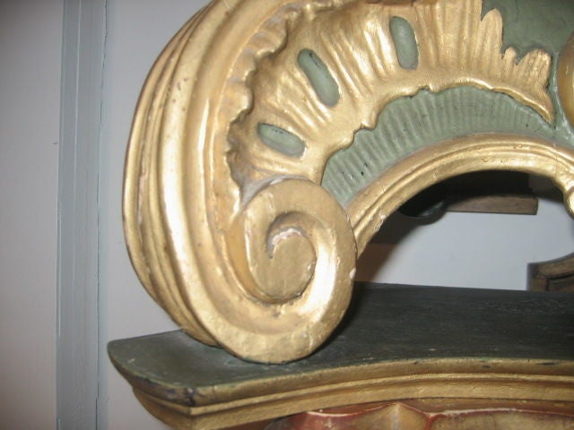 18th c. French Painted and Partial Gilt Clock 2