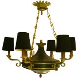 Empire Black and Gold Tole 6-Light Chandelier