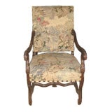 19th c. French Hall Chair in Original Barovier 19th c. Tapestry