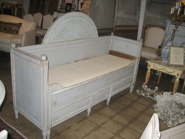 18th Century and Earlier 18th c Swedish Settee with Original Paint Finish