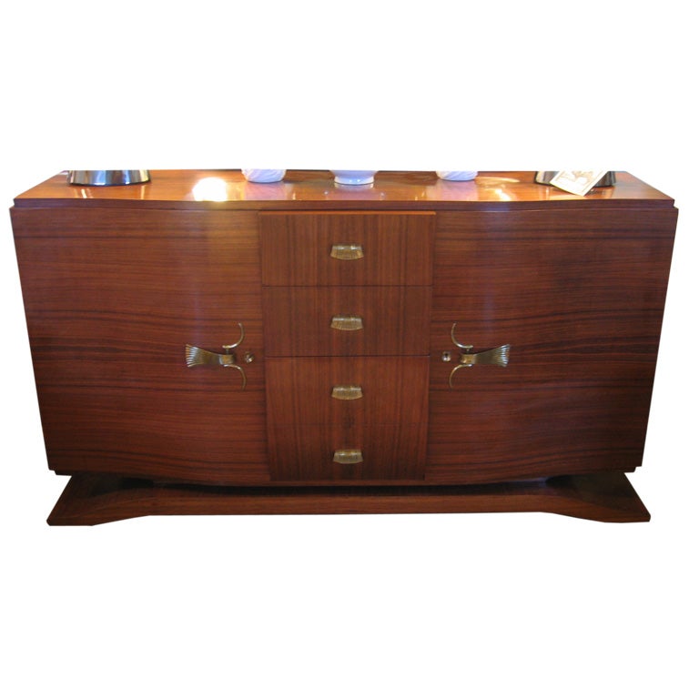 1940's French Rosewood Buffet with Bronze Mounts For Sale at 1stdibs