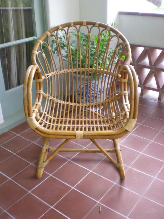 1970's Bent Bamboo Set of a Table and Chairs