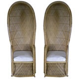 Pair of Chic Bamboo Hood Chairs