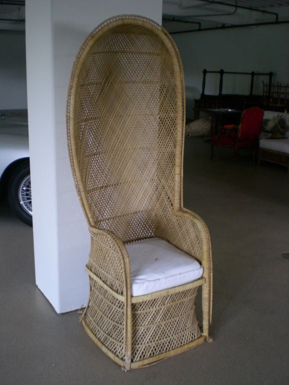 Super Chic Pair of Bamboo 1970's Hood Chairs
