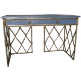 1950
s Hollywood Regency Faux Rope Lattice Design Desk
