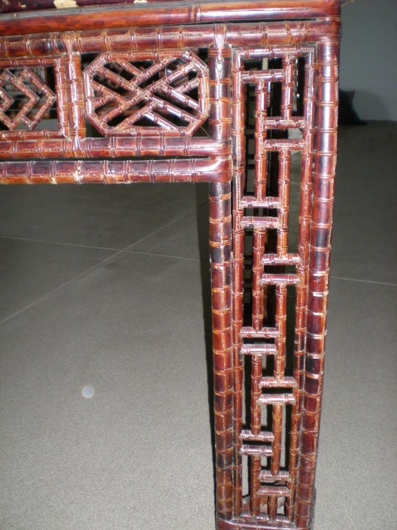 19th Century Important Overscale Bamboo Console Table