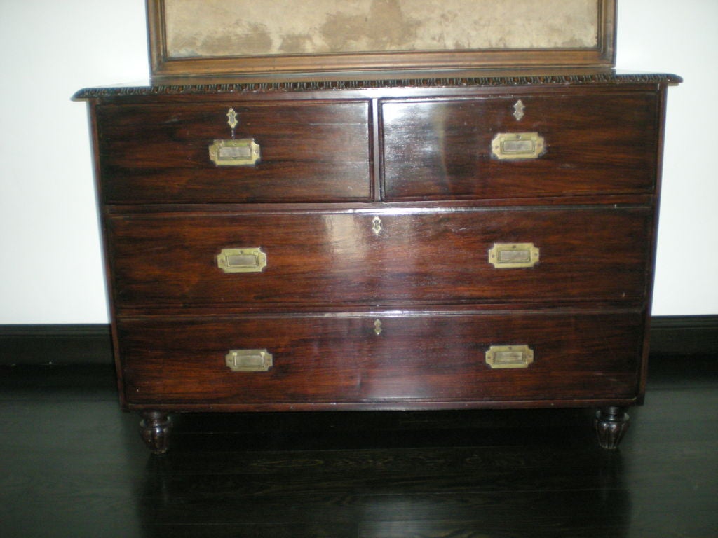 19th c. English, Mahogany Captain's Chest at 1stDibs