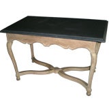 Vintage Pine Console with Hoof Feet and Slate Top