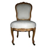 19th c. French Rococo Gilt Slipper Chair
