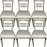 Set of Six Painted and Partial Gilt Belle Epogne Chairs