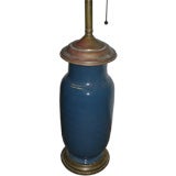 19th c. Chinese Blue Opaque Glass lamp
