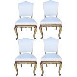 Set of Four 19th c. Italian Game Chairs in Original Paint 
Gilt