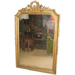 19th c. French Louis XVI Gilt Dore Wood Mirror 4