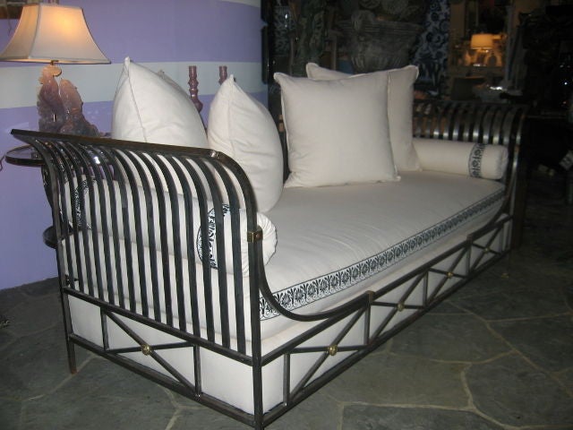 Late 20th Century Mid-Century French Campaign Daybed by Maison Jansen