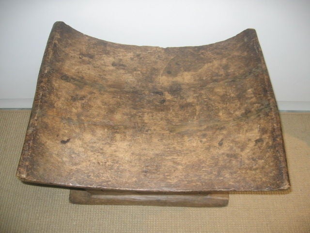 Wood Antique African 19th c.Carved Tonga Stool