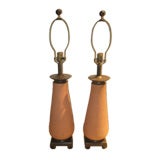 Pair of Mid-Century Chinese Influenced Cork Lamps