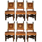 Set of Six Spanish Colonial Side Chairs