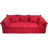 Retro 1960's Sofa Upholstered in Ralph Lauren Red Wool