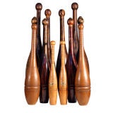 Antique Collection of 6 Pairs of Period Indian Clubs of Varying Heights