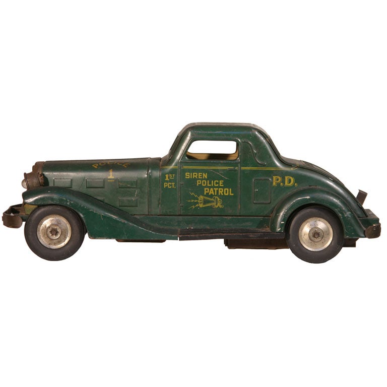 Early Tin Friction Police Car For Sale