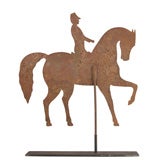 Antique Prancing Horse and Rider Weathervane