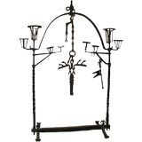Medieval French or Italian Iron Fireplace Cremaillere