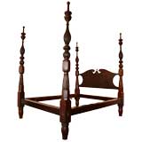 Carved Four-Post Bed, Black Walnut, from Searles Castle