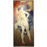 Howard Chandler Christy Painting of Nude from Cafe des Artistes