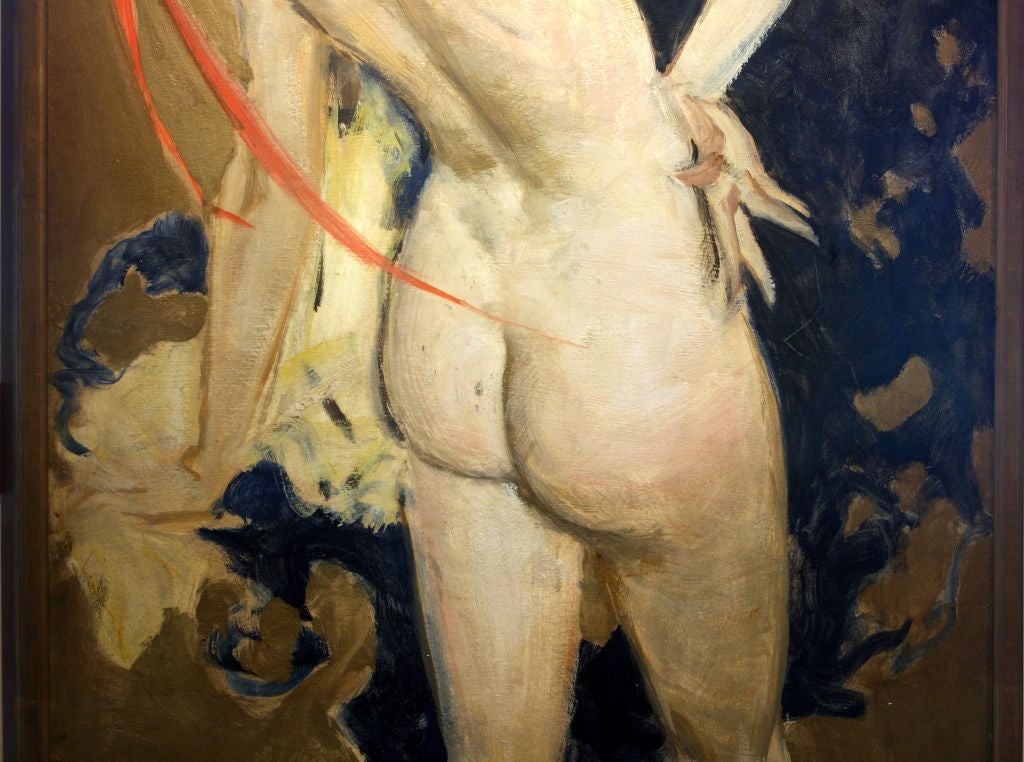Mid-20th Century Howard Chandler Christy Painting of Nude from Cafe des Artistes