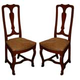 Pair of Dutch Queen Anne Side Chairs