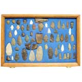 Framed Collection of Native American Indian Artifacts