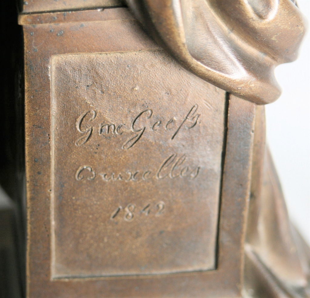 Belgian Guillaume Geefs Bronze Sculpture of Peter Paul Rubens, 1842