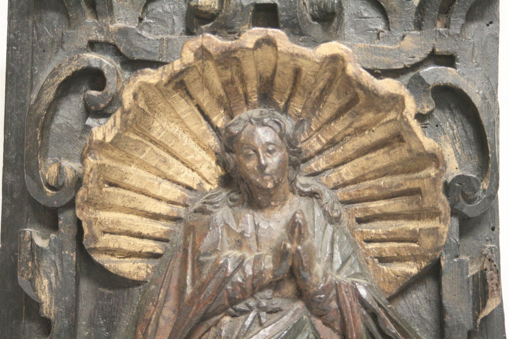 Folk Art Carving of the Virgin Mary, Spanish, 18th Century