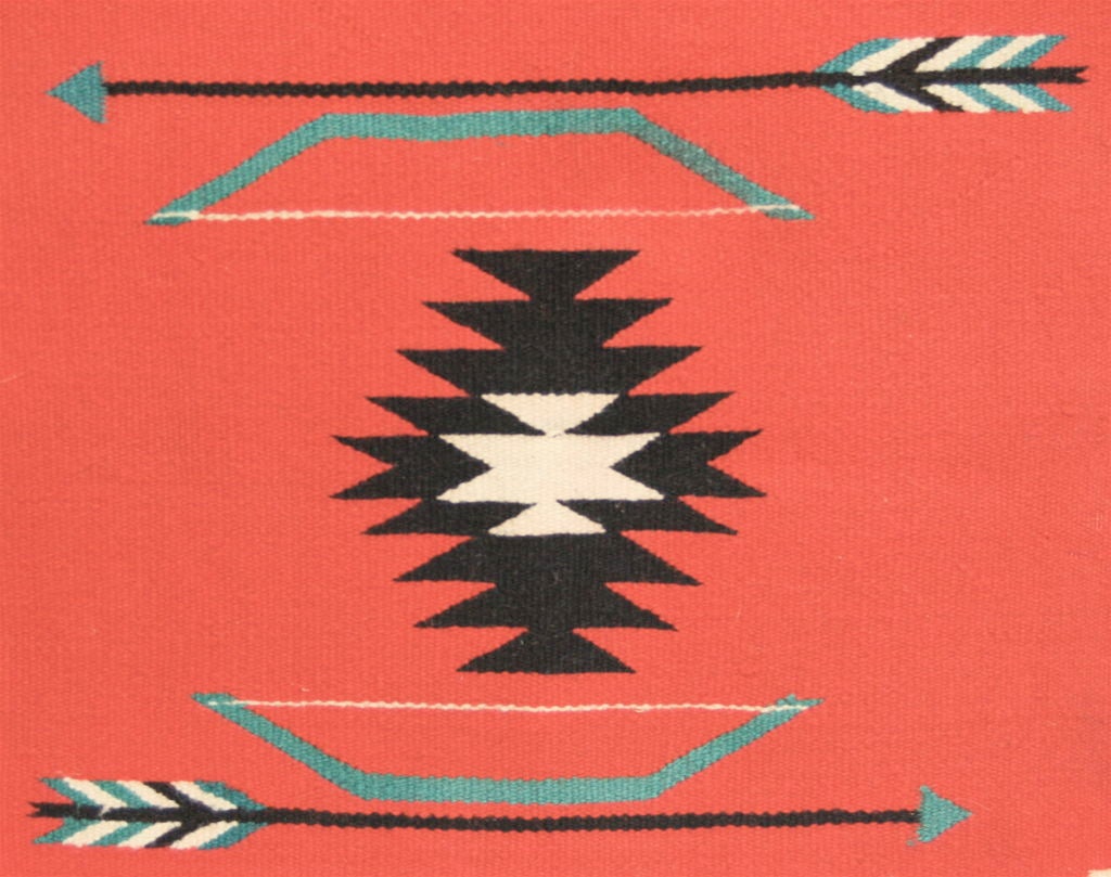 Navajo Miniature Saddle Blanket, Woven Marino Wool, 1890-1910