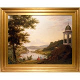 Victor De Grailly Hudson River Landscape Oil Painting
