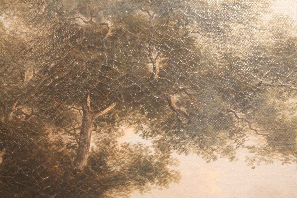 Canvas Victor De Grailly Hudson River Landscape Oil Painting For Sale