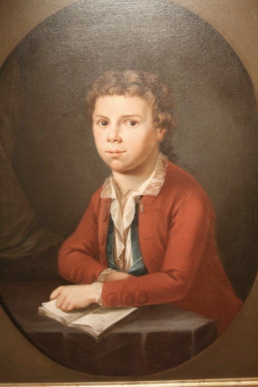 This oil painting of a school boy is attributed to John Hesselius (1728-1778), who was an American Old Master. He lived and worked in Maryland. This painting dates from 1740 - 1760s. <br />
 <br />
Born to a Swedish family, John Hesselius became