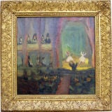 Elisee Maclet Oil Painting of a French Theater Scene