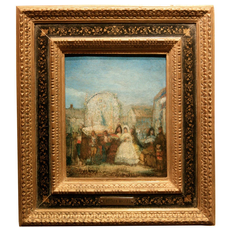 Federico Beltran-Masses Oil Painting of Spanish Wedding For Sale