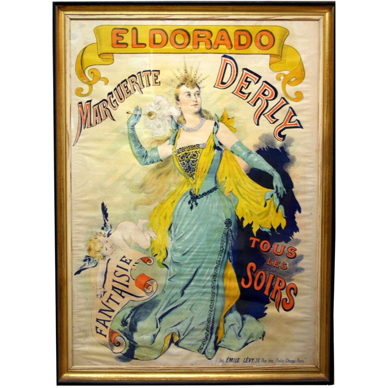 Emile Levy French Art Nouveau Marguerite Derly El Dorado Poster For Sale