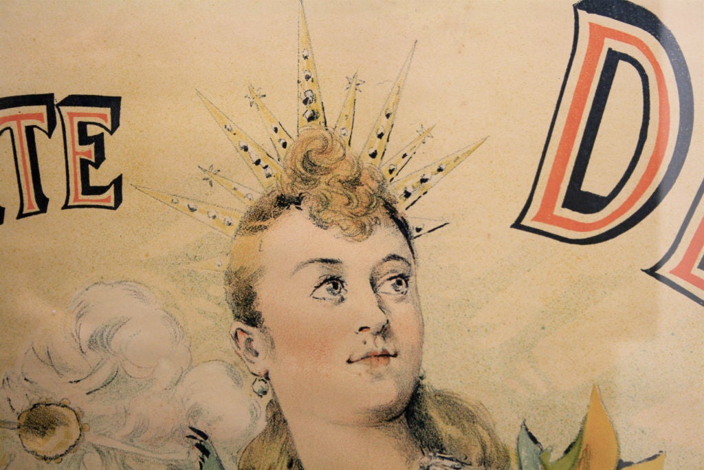 19th Century Emile Levy French Art Nouveau Marguerite Derly El Dorado Poster For Sale