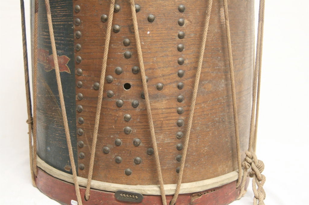 Civil War Field Drum with Photo of Drummer & Period Drum Sticks 2