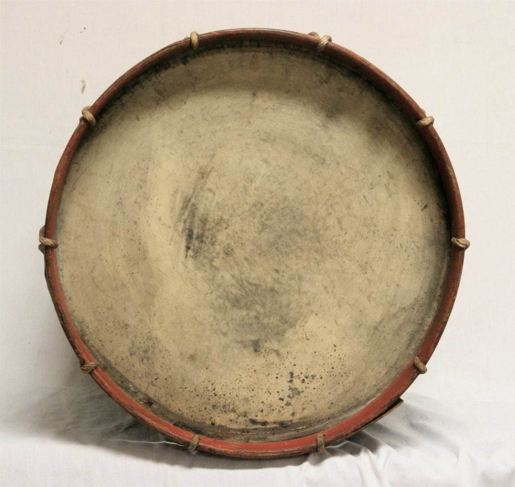 19th Century Civil War Field Drum with Photo of Drummer & Period Drum Sticks