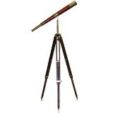 Brass and Mahogany Telescope from London, England, 19th Century