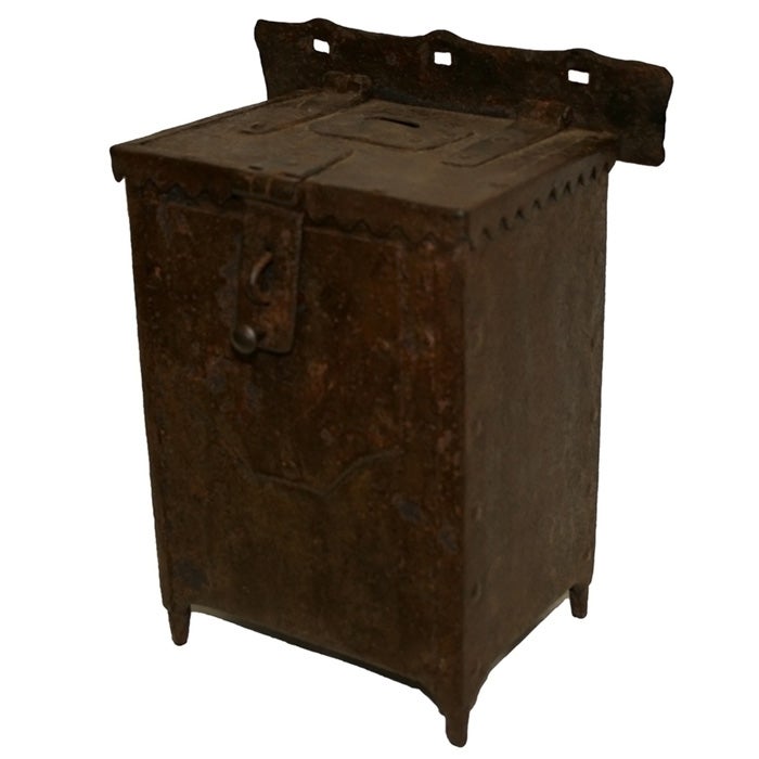 17th Century Irish Iron Collection Box from a Church