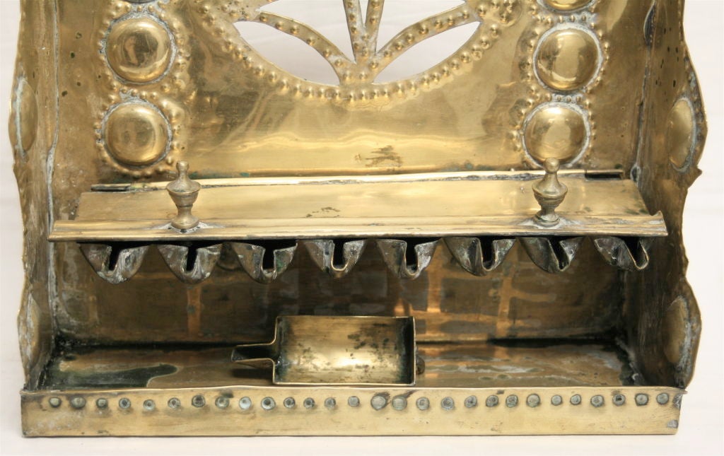 antique brass menorah
